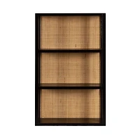 Natural Rattan & Black Wood Ori Wall Shelf
