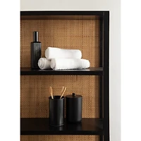 Natural Rattan & Black Wood Ori Wall Shelf