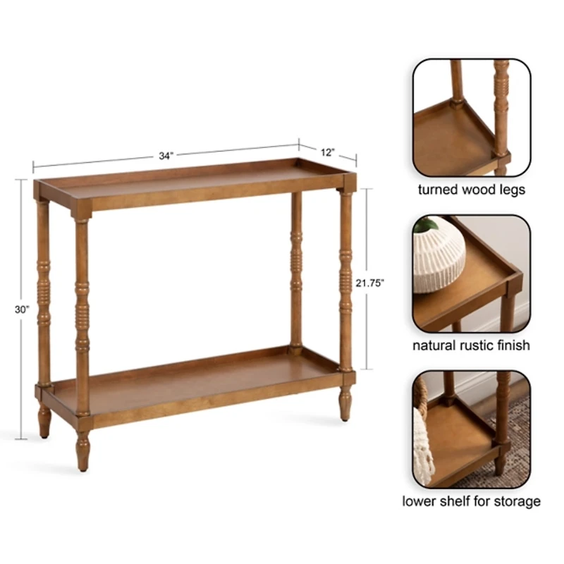 Natural Rustic Bellport Console Table