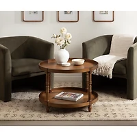 Natural Rustic Bellport Round Coffee Table