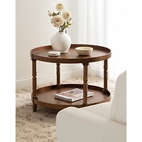 Natural Rustic Bellport Round Coffee Table