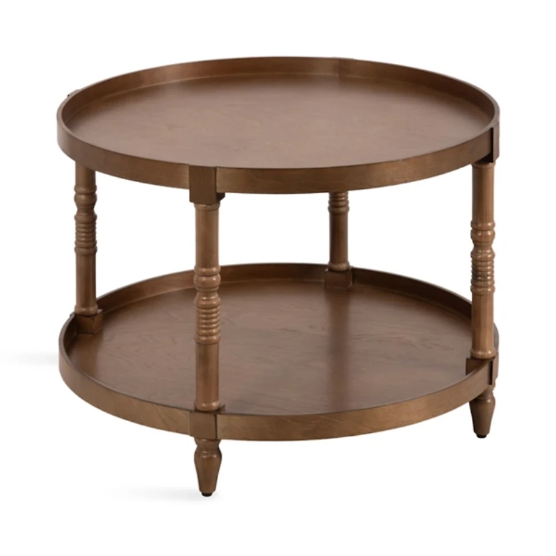 Natural Rustic Bellport Round Coffee Table