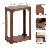 Walnut Brown Wood Dahl Slim End Table