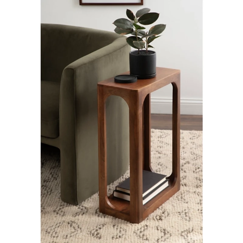 Walnut Brown Wood Dahl Slim End Table