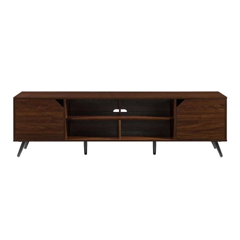 Walnut Contemporary 2-Door TV Stand