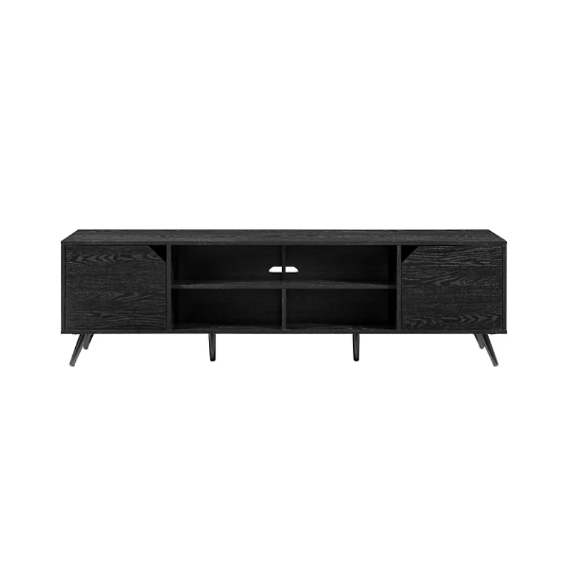Black Contemporary 2-Door TV Stand