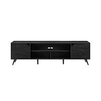 Black Contemporary 2-Door TV Stand