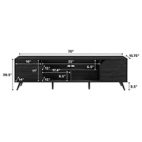 Black Contemporary 2-Door TV Stand