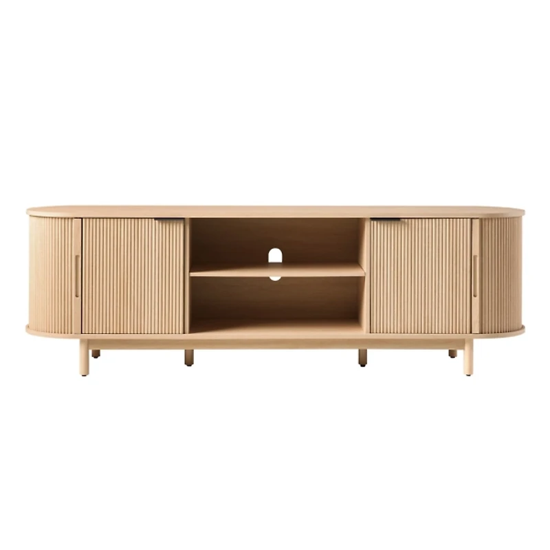 White Oak Modern Reeded TV Stand