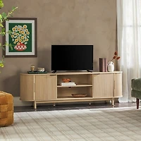 White Oak Modern Reeded TV Stand