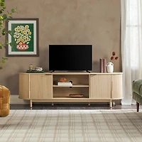 White Oak Modern Reeded TV Stand