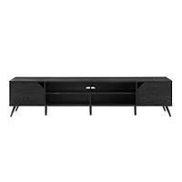 Black Contemporary 2-Door TV Stand, 80 in.