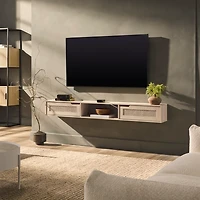 Natural Modern Rattan Floating TV Stand