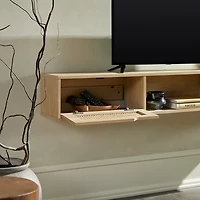 Natural Modern Rattan Floating TV Stand