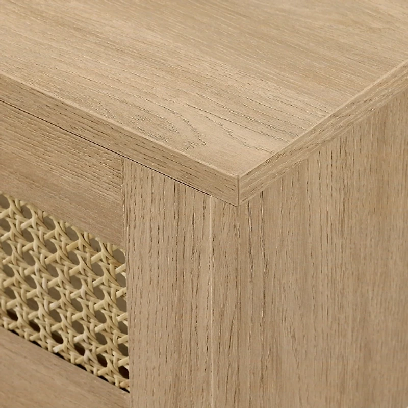 Natural Modern Rattan Long Floating TV Stand