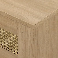 Natural Modern Rattan Long Floating TV Stand