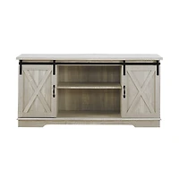 Graywash Sliding Barn Door TV Stand