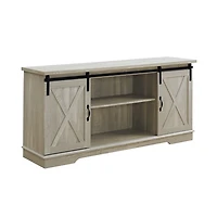 Graywash Sliding Barn Door TV Stand
