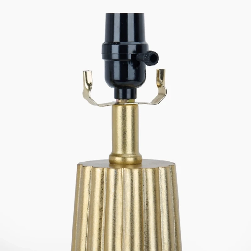 Gold Leaf Ribbed Tapered Table Lamp