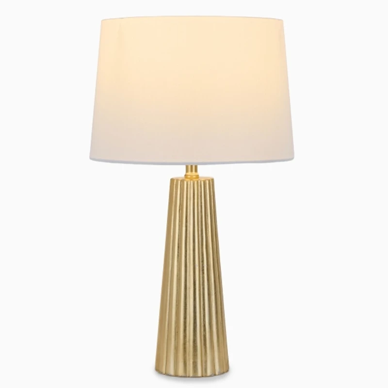 Gold Leaf Ribbed Tapered Table Lamp