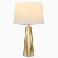 Gold Leaf Ribbed Tapered Table Lamp