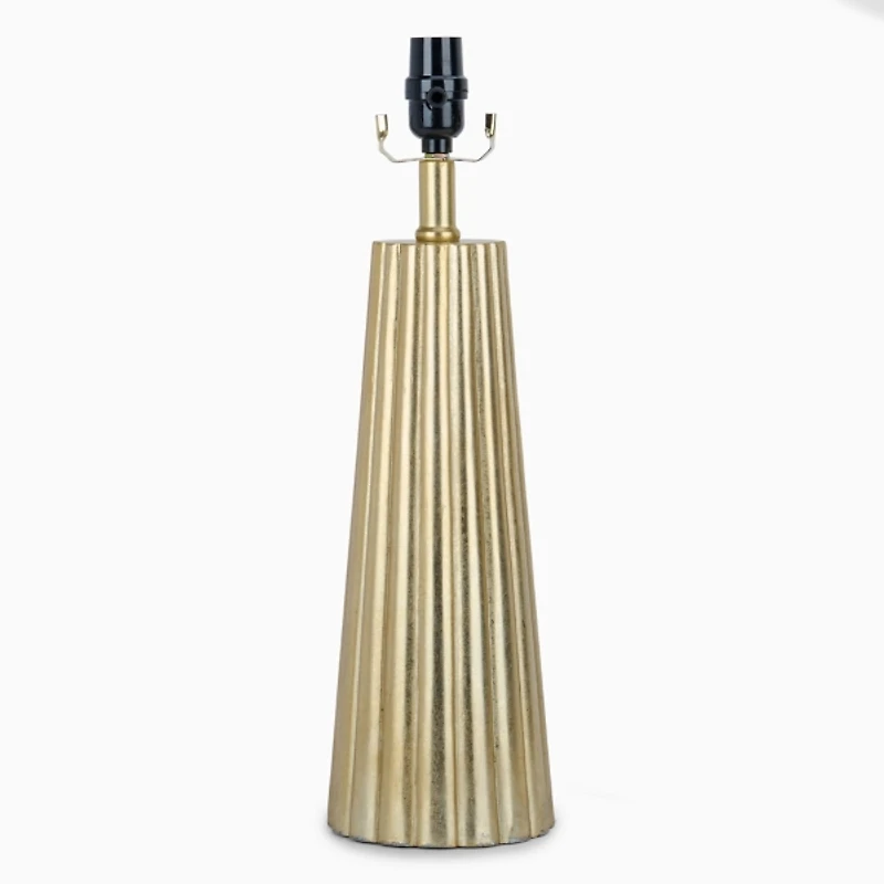 Gold Leaf Ribbed Tapered Table Lamp