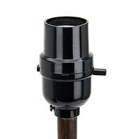 Brown Resin Buffet Lamp with Black Pleated Shade