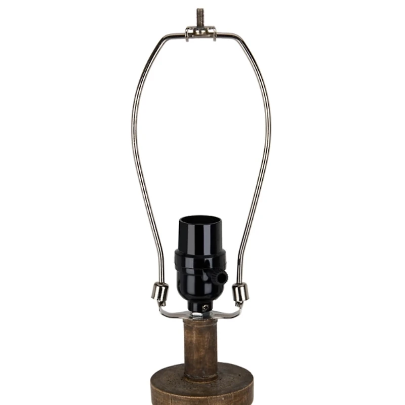 Brown Buffet Lamp with Blue Plaid Shade