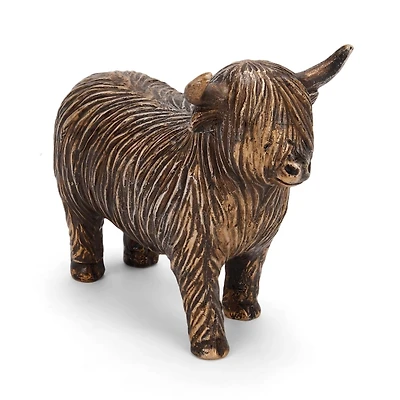 Antique Gold Highland Cow Figurine