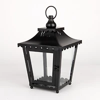 Black Metal Scalloped Lantern, 12 in.