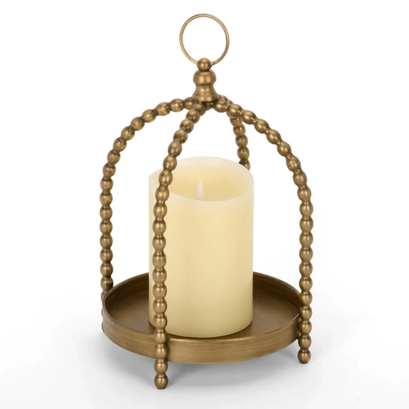 Victoria Gold Bead Lantern, 16.5 in.