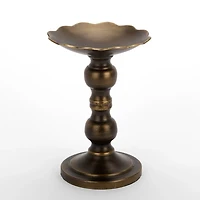 Dark Gold Metal Pillar Candle Holder, 7.75 in.