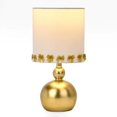 Round Gold Table Lamp with Mini Bows