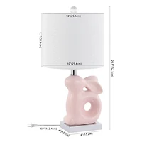 SAFAVIEH Pink Ceramic Bunny Kids Table Lamp