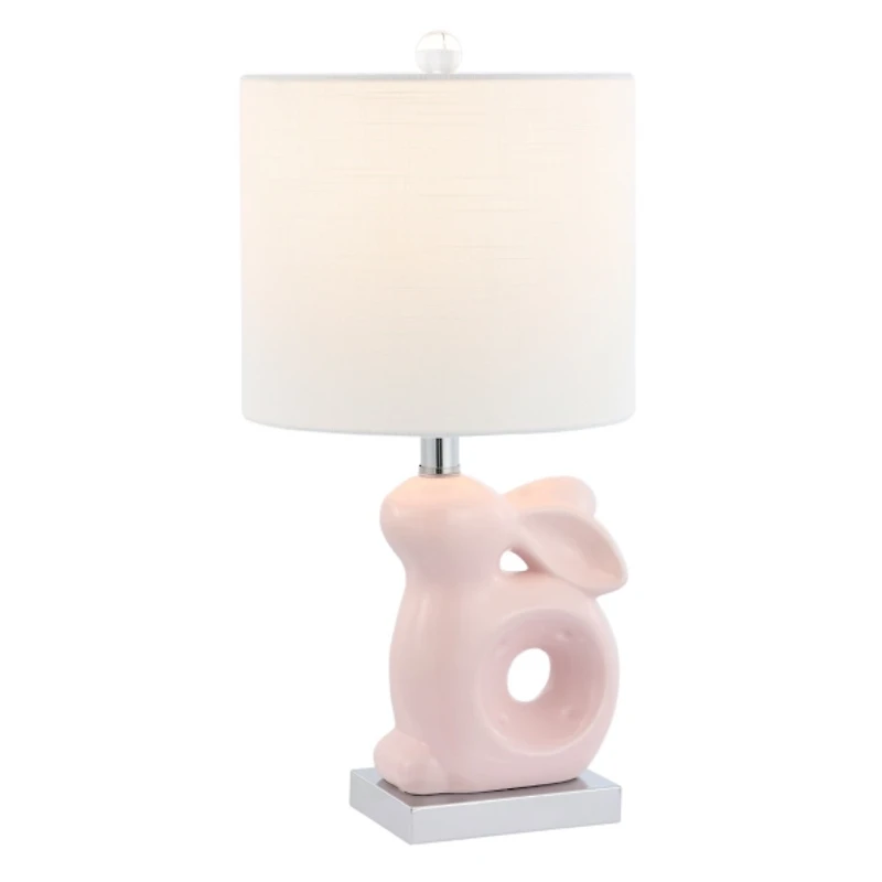 SAFAVIEH Pink Ceramic Bunny Kids Table Lamp