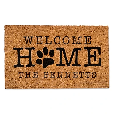 Personalized Welcome Home Paw Print Doormat