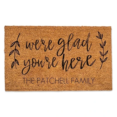Personalized Glad Youre Here Doormat