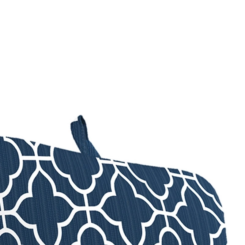 Navy Blue Quatrefoil Outdoor Chaise Cushion