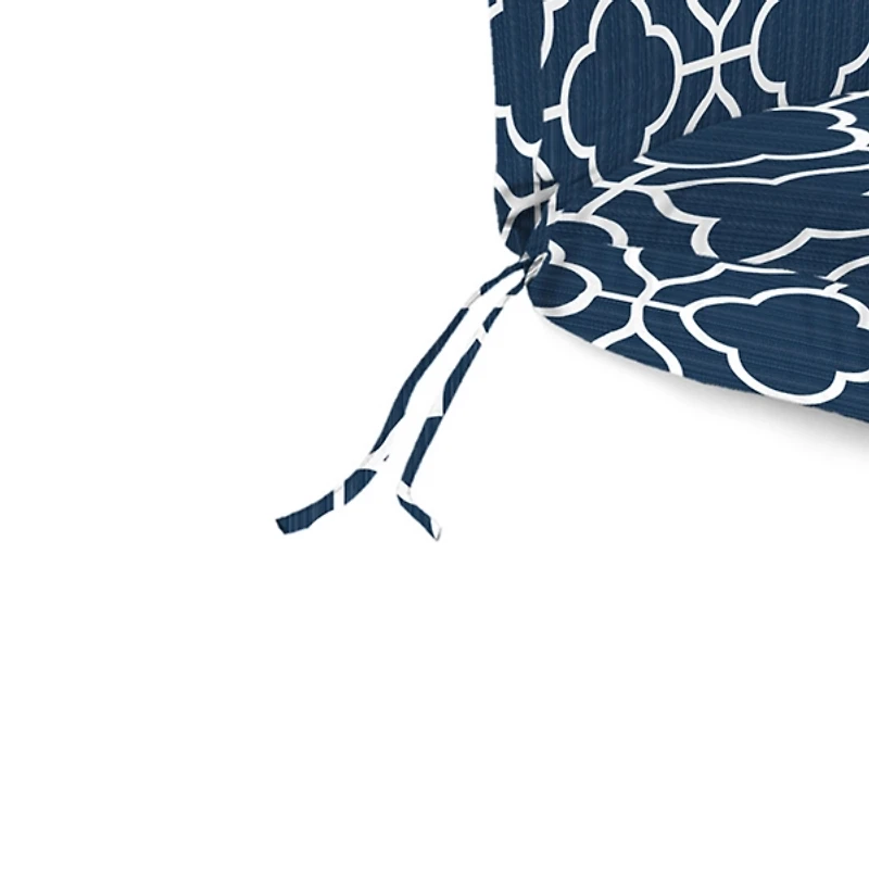 Navy Blue Quatrefoil Outdoor Chaise Cushion