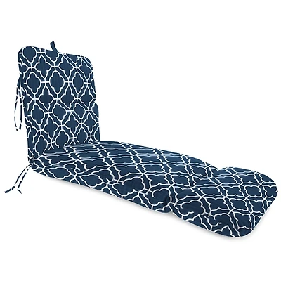 Navy Blue Quatrefoil Outdoor Chaise Cushion