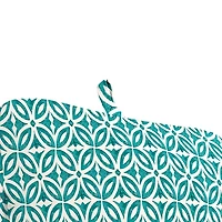 Celestial Teal Geometric Outdoor Chaise Cushion