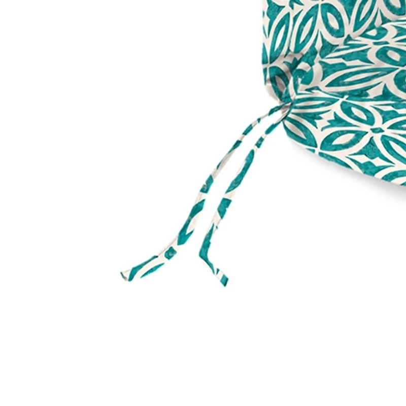 Celestial Teal Geometric Outdoor Chaise Cushion