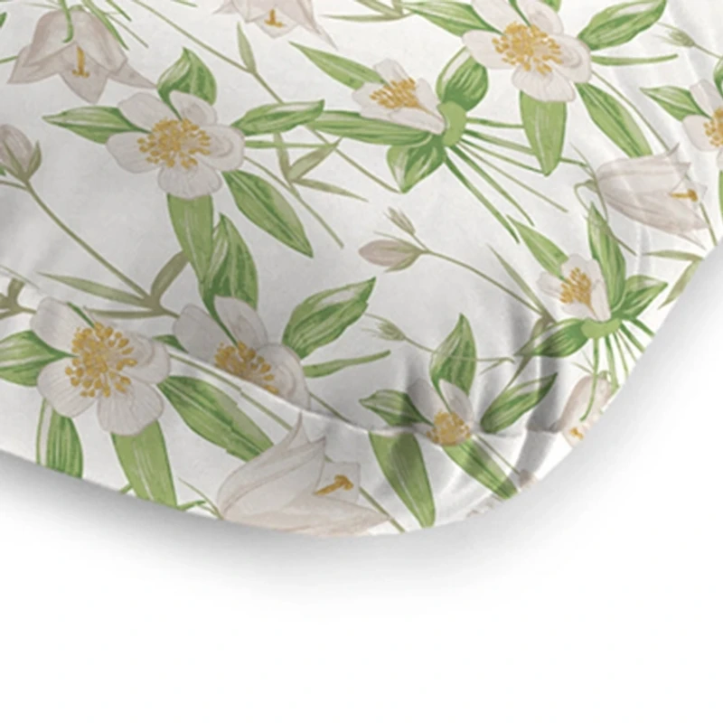 Cream Floral Outdoor Chaise Cushion with Ties
