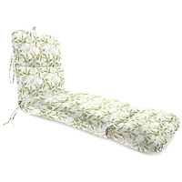 Cream Floral Outdoor Chaise Cushion with Ties