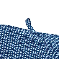 Navy Blue Dash Outdoor Chaise Cushion with Ties