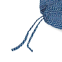 Navy Blue Dash Outdoor Chaise Cushion with Ties