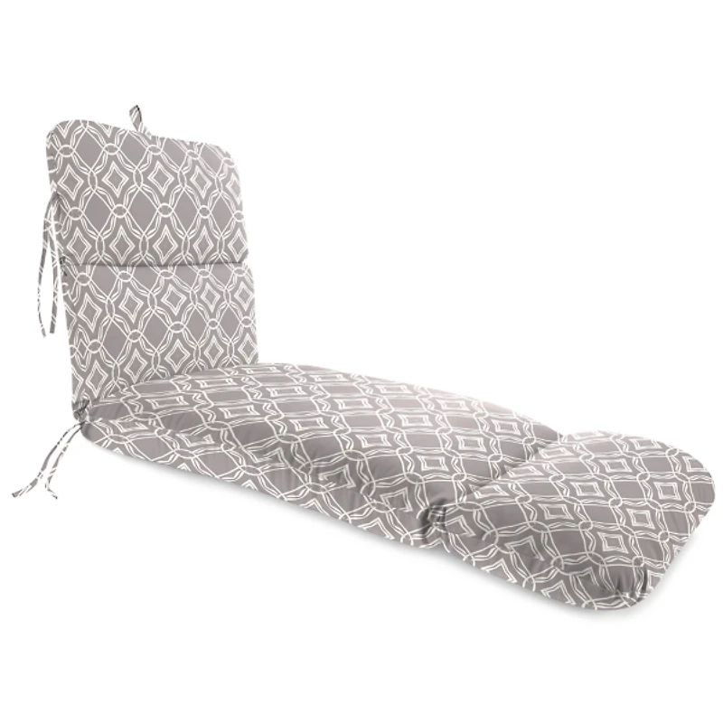 Gray Quatrefoil Outdoor Chaise Cushion