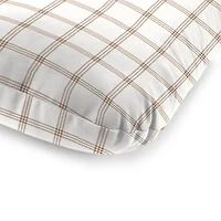 Beige Plaid Outdoor Chaise Cushion