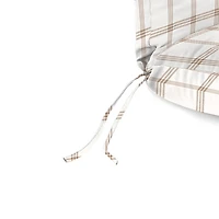 Beige Plaid Outdoor Chaise Cushion