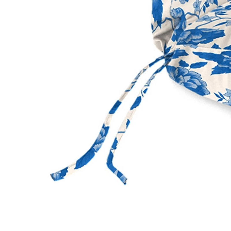 Wetland Blue Floral Outdoor Chair Cushion